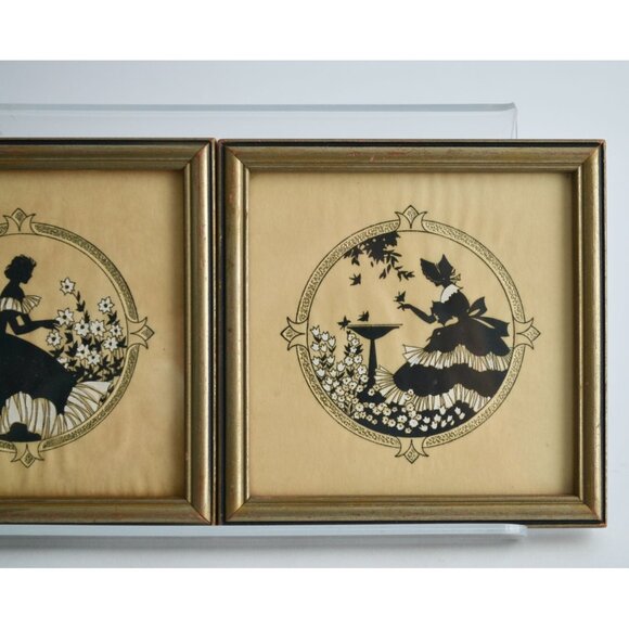 Buzza Company Craftacres Minneapolis MN Reverse Silhouette Prints Framed Lot 2 - Picture 3 of 5